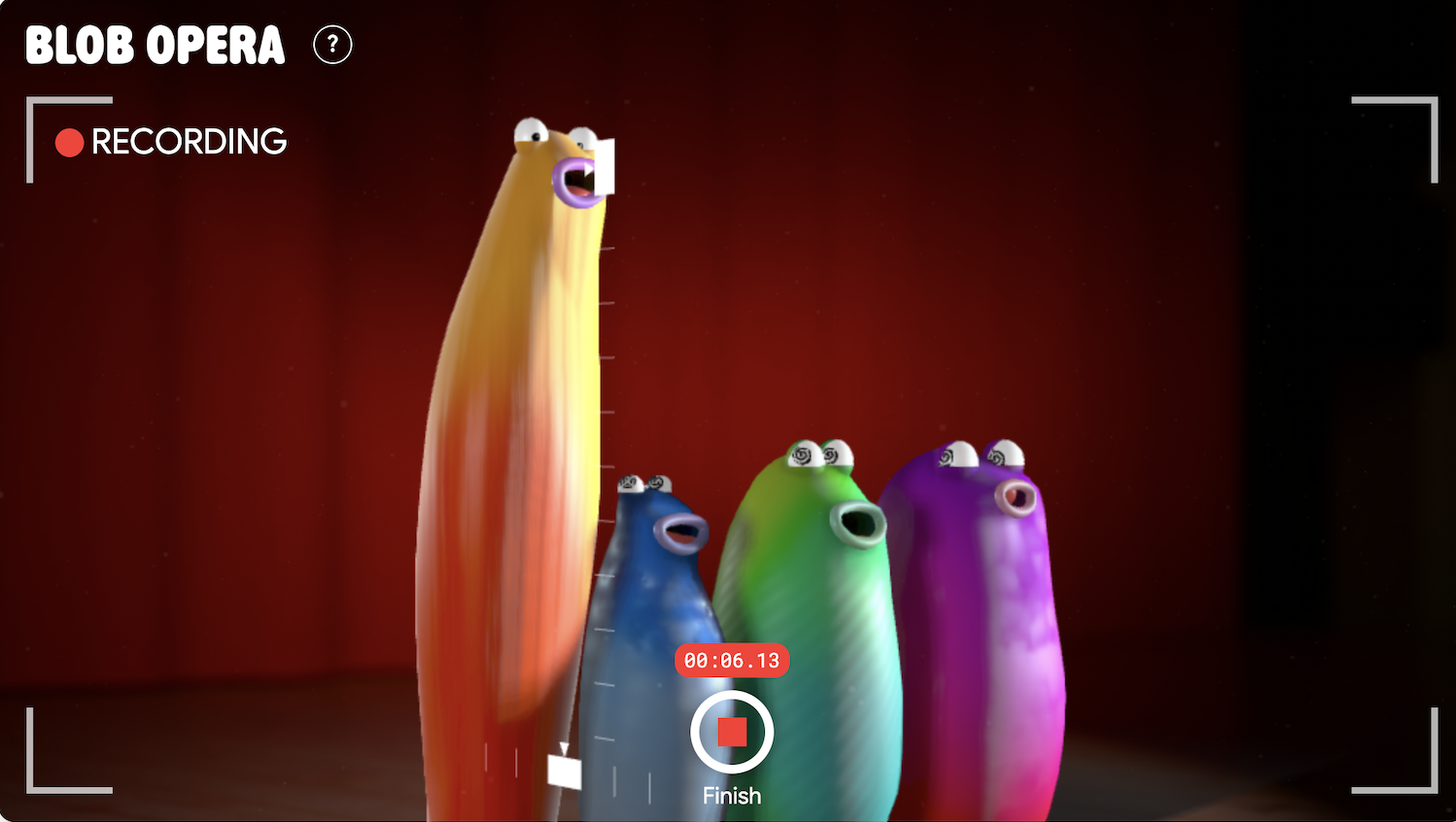 Blob Opera recording controls